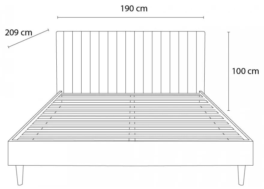 Pat matrimonial arămiu/natural cu somieră 160x200 cm Oceane – Bobochic Paris