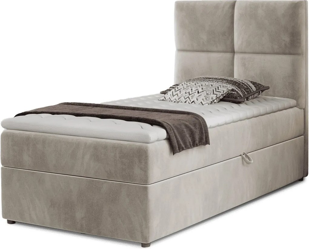Pat lemn masiv BoxSpring Rivia 90x200 Material Paros 02 Mobarta