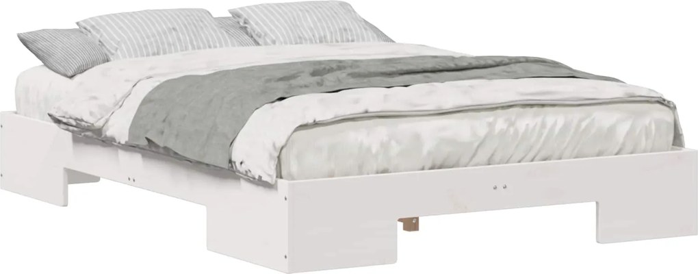 vidaXL Cadru de pat Alb 135 x 190 cm