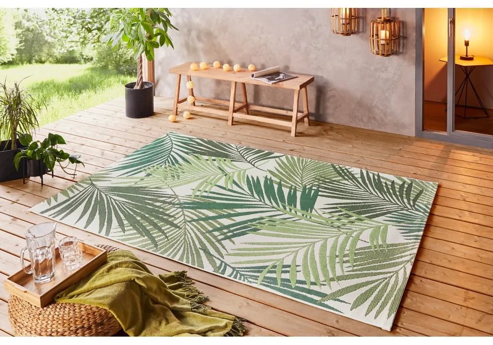 Covor de exterior NORTHRUGS Vai, 120 x 170 cm, verde - gri
