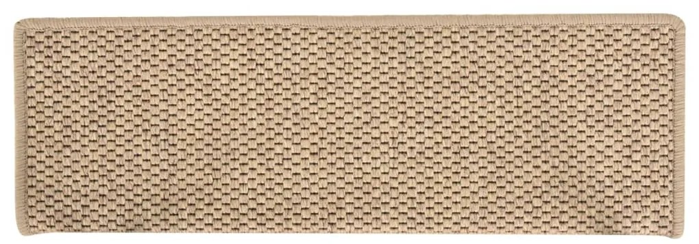 Covorase scari autoadezive 15 buc nisipiu 65x25 cm aspect sisal 15, Nisip, 65 x 25 cm