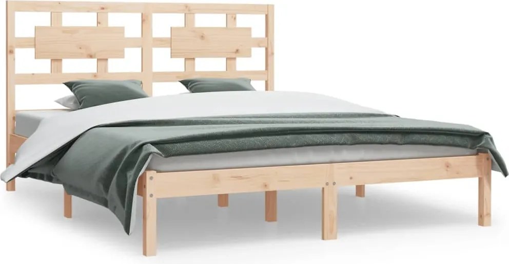 vidaXL Cadru de pat fără saltea, 150x200 cm, lemn masiv pin
