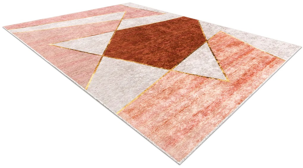 MIRO 52097.802 covor lavabil Geometric anti-alunecare - roz