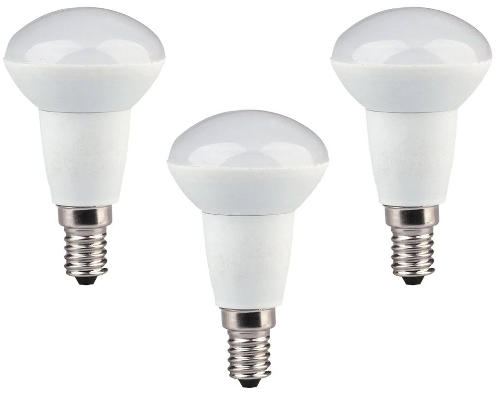 Set 3 Buc - Bec Led Ecoplanet reflector R50, E14, 5W (40W), 450LM, F, lumina rece 6500K, Mat Lumina rece - 6500K, 3 buc