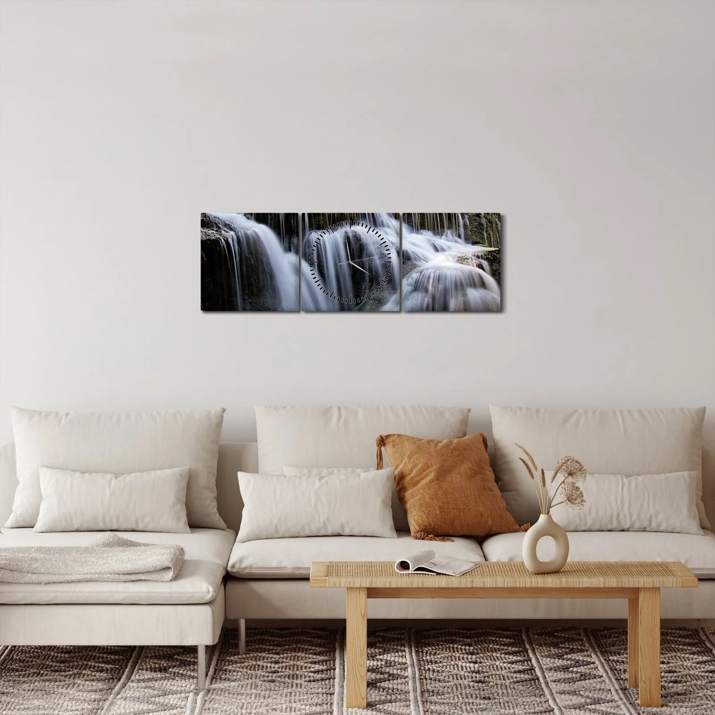 Tablou - Cascadele (cu ceas) (90x30 cm)