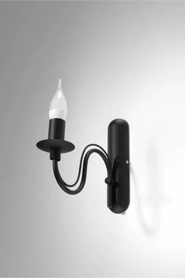 Aplică de perete neagră din metal Fiorano – Sollux