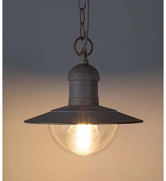 Brilagi - Lampă suspendată de exterior MOLDE, 1xE27/60W, IP44, alb/patină