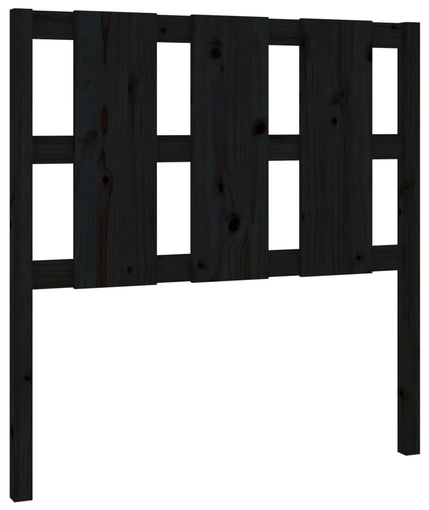 817974 vidaXL Tăblie de pat, negru, 95,5x4x100 cm, lemn masiv de pin