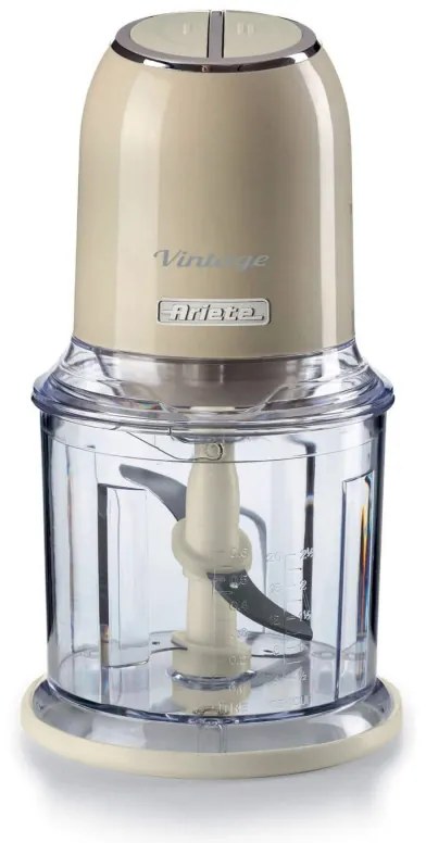 Tocator alimente Ariete VINTAGE 0438/03, 400W, 600 ml, 2 viteze, Otel inoxidabil, Bej