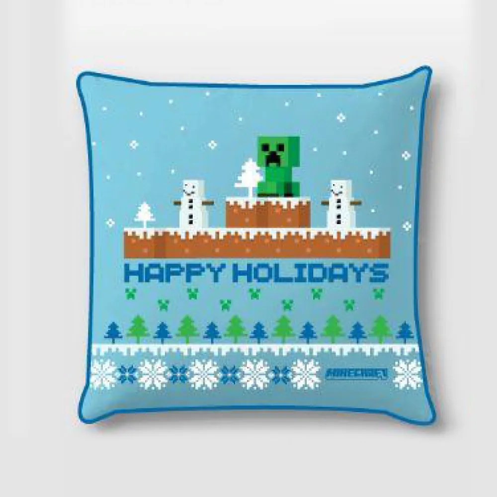 Minecraft Happy Holidays Husă de pernă Crăciun 40x40 cm Catifea