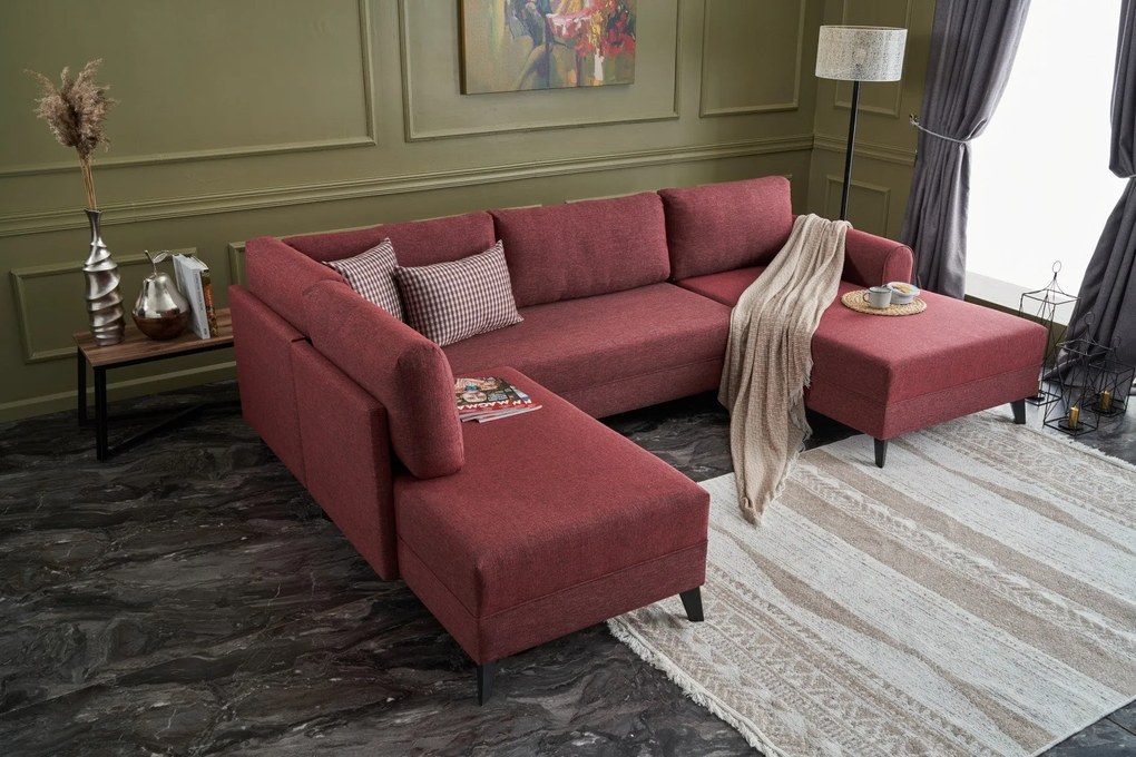 Canapea extensibilă de colț Belen - Claret Red