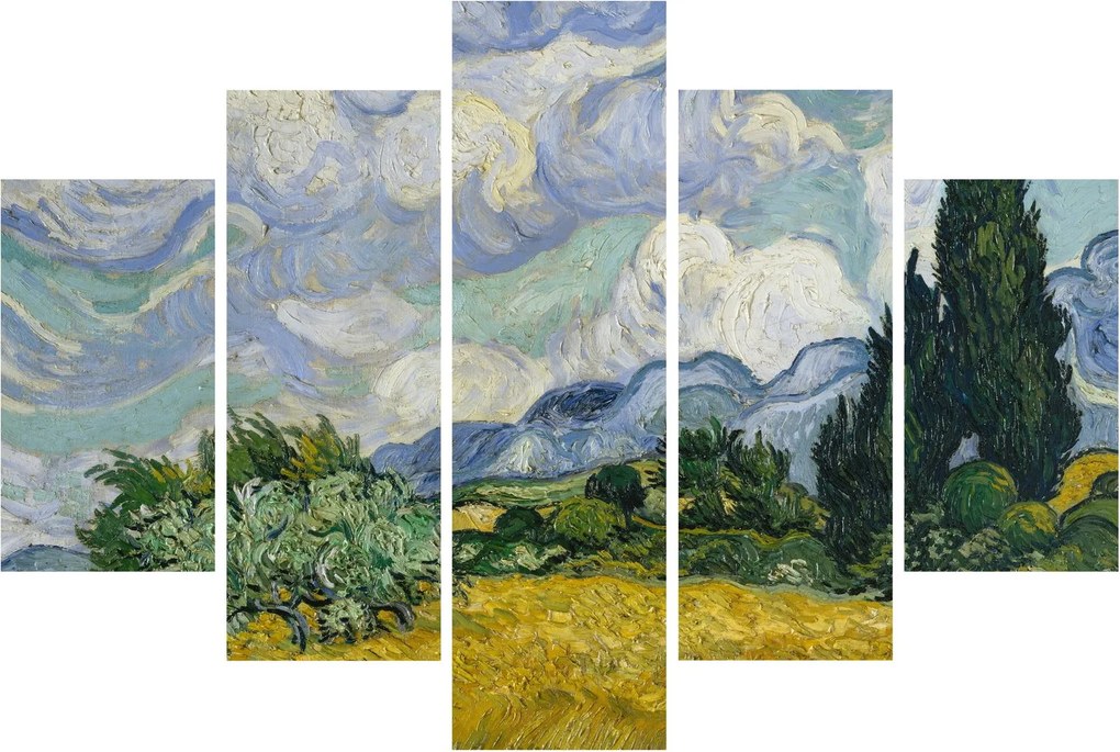Tablou - Vincent van Gogh, Wheat Field with Cypresses, reproducere (150x105 cm)