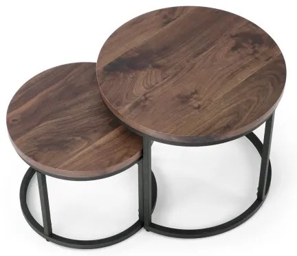 SET 2x Masă de cafea OREO pr. 43/53 cm negru/nuc