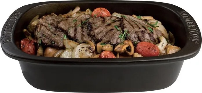 Forma Vas Cuptor Romertopf Vulcano Neagra Cuptor ( Mare 4-6 persoane)