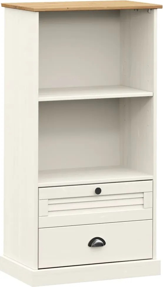 vidaXL Bibliotecă VIGO, alb, 60x35x114,5 cm, lemn masiv de pin