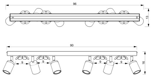 Spot FLOWER 6xGU10/8W/230V alb
