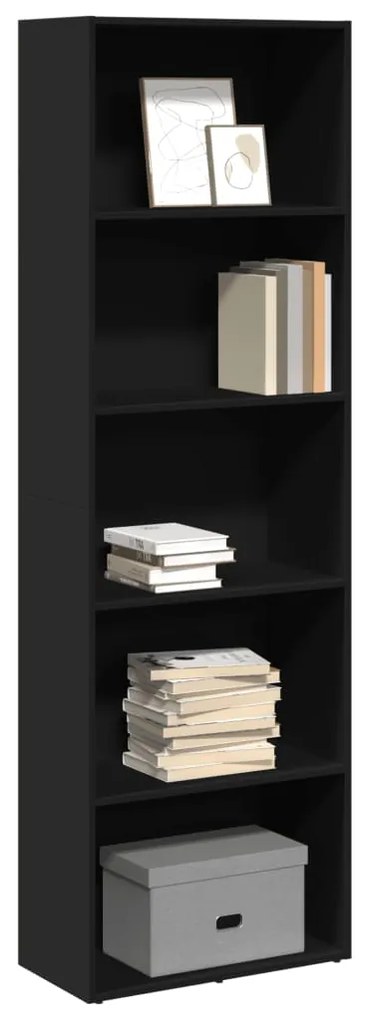 vidaXL Bibliotecă, negru, 60x30x189 cm, lemn prelucrat