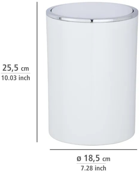 WENKO 22554100 - Coș INCA, 18,5 x 25,5 cm, alb/crom lucios