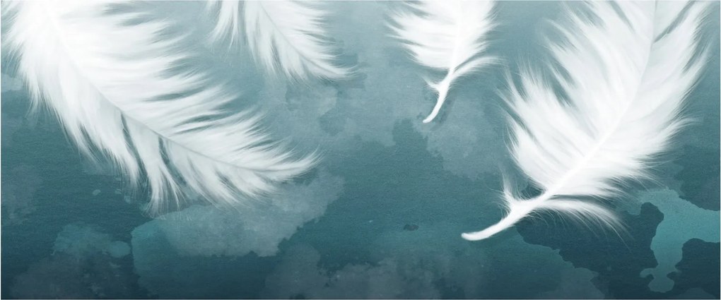 Tablou - Pene albe (120x50 cm)