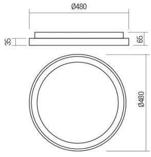 Plafonieră LED dimabilă Redo 01-2668 LED/40W/230V d. 48 cm negru