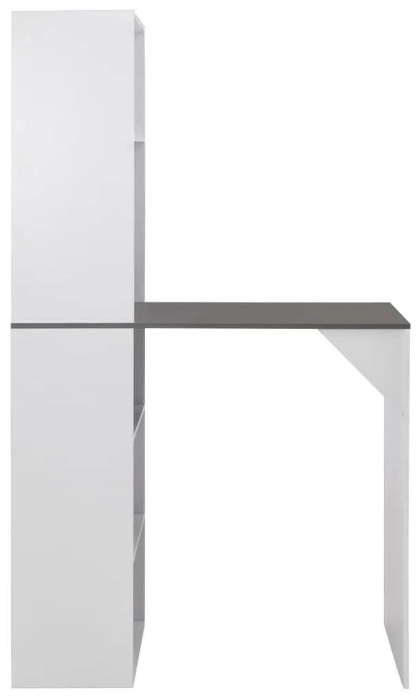 280231 vidaXL Masă de bar cu dulap, alb, 115 x 59 x 200 cm