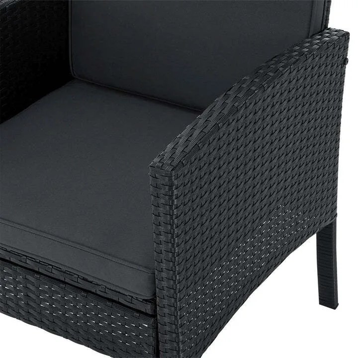 Juskys Set de ratan Turin - negru