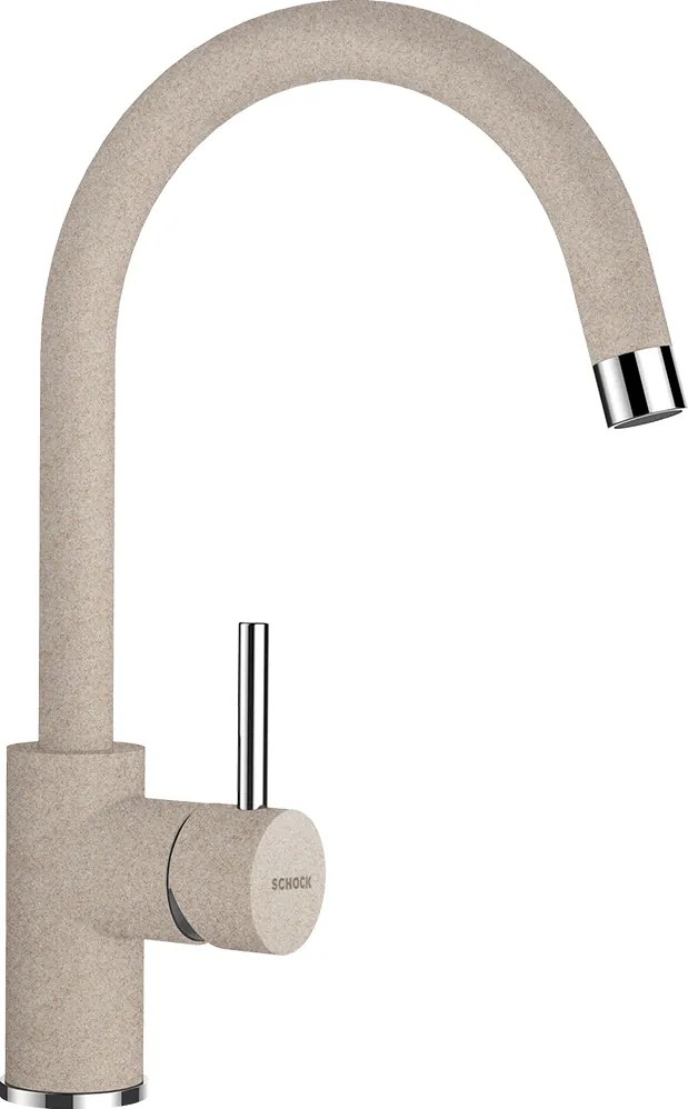 Baterie bucatarie Schock Plutos Cristalite Sabbia, aspect granit, cartus ceramic, nisip