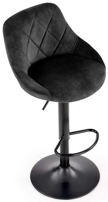 Scaun de bar H101 velvet negru