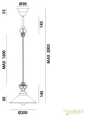 Lustra, Pendul rustic fabricat manual diametru 20cm Tabia 212.07.OV