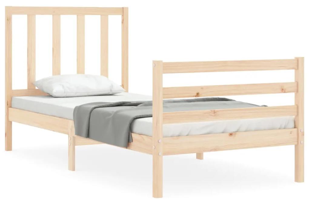 3193821 vidaXL Cadru de pat cu tăblie single, lemn masiv