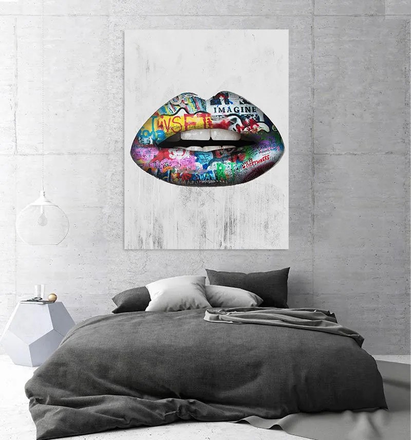 Tablou canvas Graffiti Lips 120x80 cm