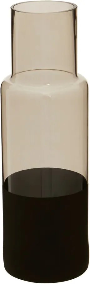 Vază din sticlă cu detalii negre Premier Housewares Cova, înălțime 30 cm