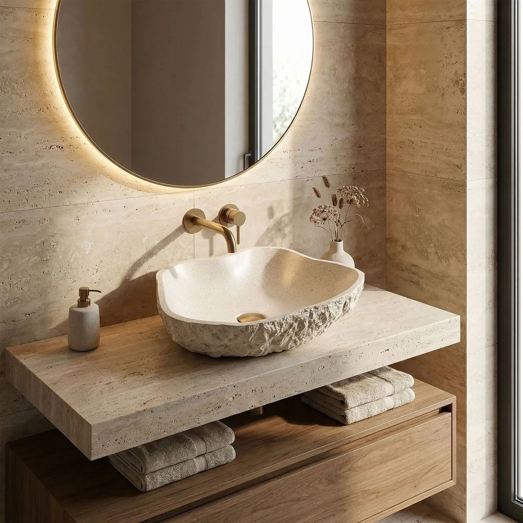 Lavoar pe blat Isla Warm Beige