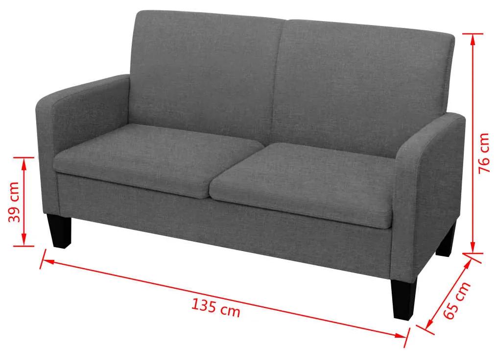 Canapea cu 2 locuri, 135 x 65 x 76 cm, gri inchis Morke gra, Canapea cu 2 locuri