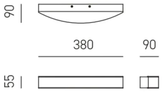 Aplica de perete lumina ambientala LED GAP ARCO L-38cm, 4000K