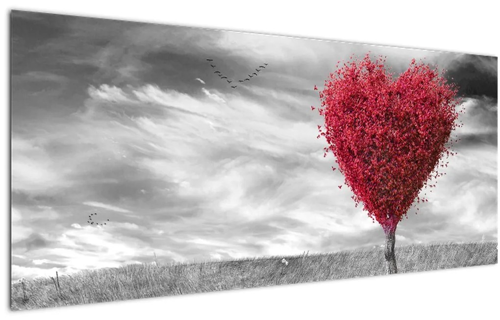 Tablou -Inima din coroanele copacilor (120x50 cm)