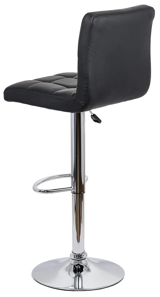 Scaun bar negru rotativ, reglabil pe inaltime, din piele sintetică ABS 191