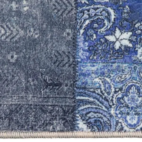 Covor in stil patchwork albastru 150/225 cm