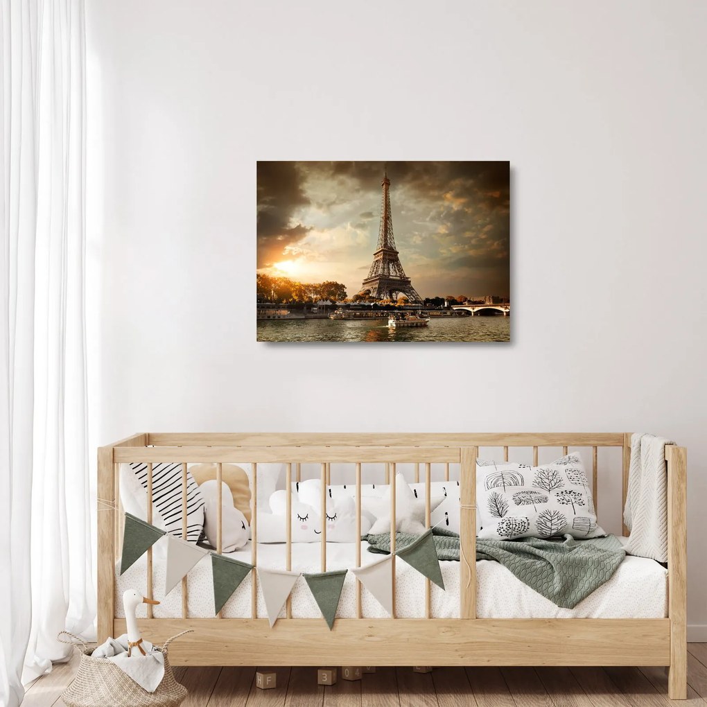 Tablou pe sticlă - Turnul Eiffel. Paris, Franța (70x50 cm)