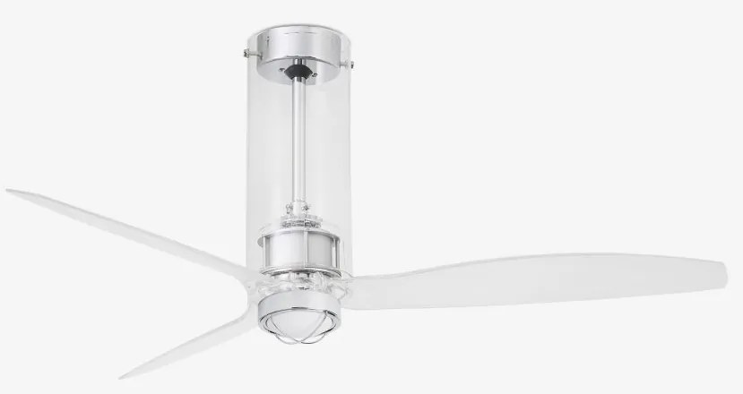 Lustra cu Ventilator si telecomanda TUBE FAN M LED transparent