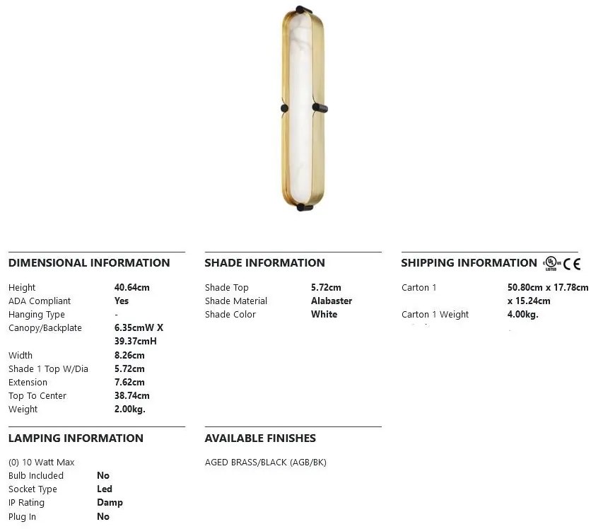 Aplica de perete LUX, design modern, TRIBECA