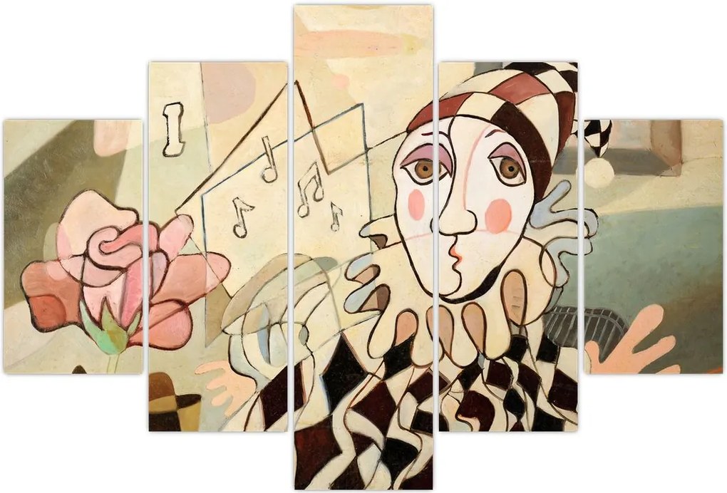 Tablou - Cubismul - arlechin și trandafir (150x105 cm)