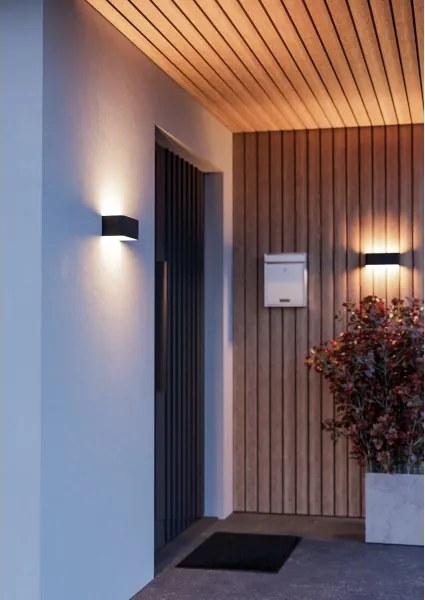 Eglo 901956 - Aplica de perete pentru exterior LED RGBW SANIA-Z, dimabilă, 10W/230V, IP55, negru