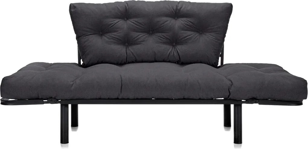 Canapea Extensibilă 2 locuri SUNNY, pentru terasă, 155x70x85 cm, Gri-Inchis-Enjoy