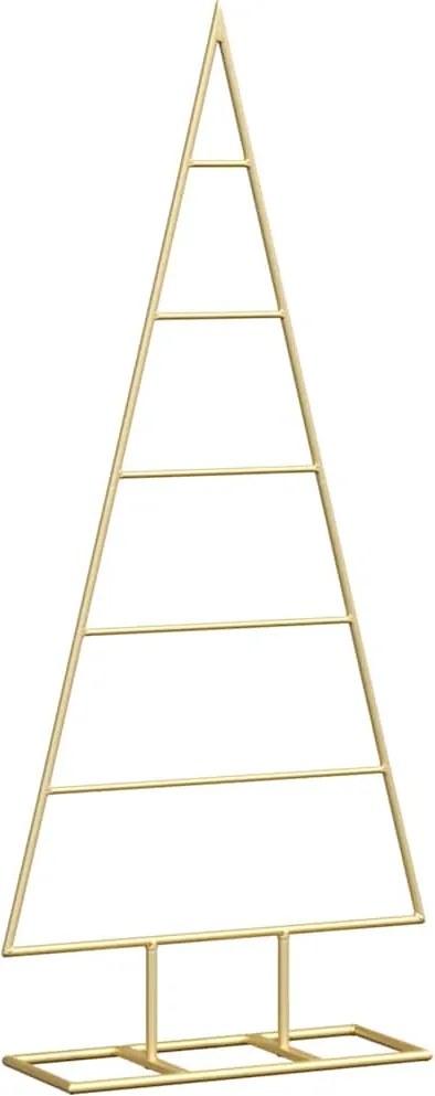 vidaXL Pom de Crăciun din metal Auriu 90 cm Oțel vopsit în pulbere