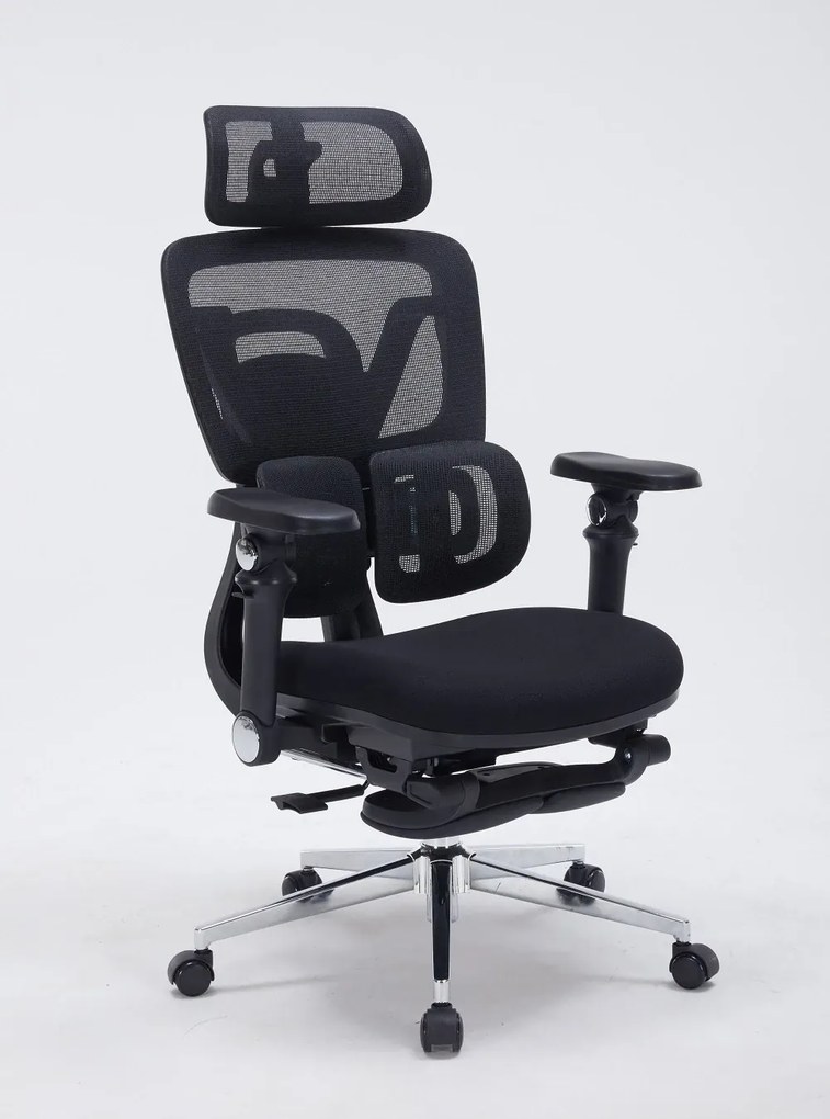RESIGILAT- AERONIX SG630 FOAM SEAT Black – Scaun ergonomic premium FOAM SEAT, Cotiere 7D, Suport Lombar Dublu, Șezut Translație, Mecanism multifunctional inclinare/blocare, Suport pentru picioare