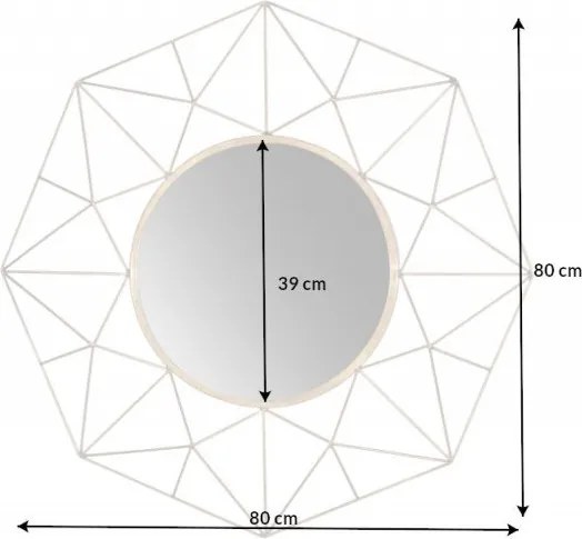 Oglinda de perete decorativa Diamond 80cm, alama