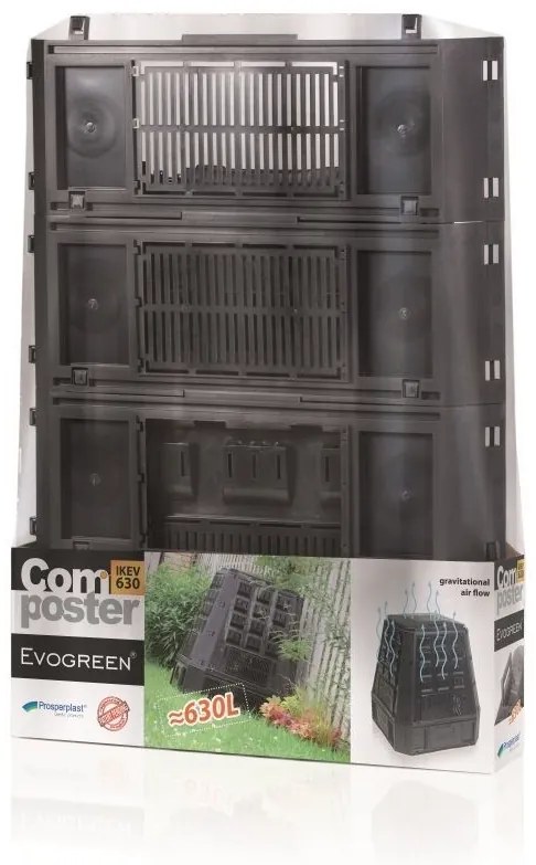 Compost, 630 l, negru