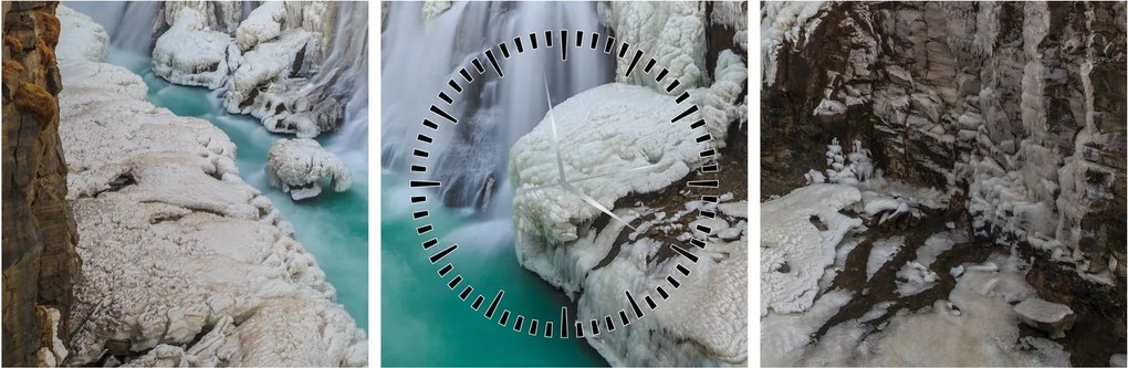 Tablou - Natura islandeză (cu ceas) (90x30 cm)