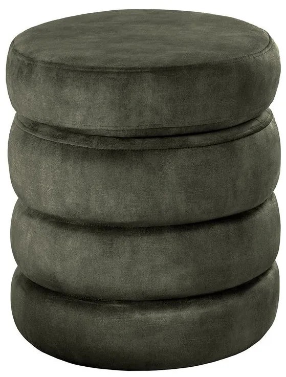 Taburete cu spatiu de depozitare, Catifea Verde, VOQUE 50cm